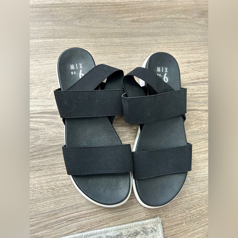 Mix No 6 Strappy Black Sandals